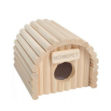 HOMEPET 12,5 см х 13 см х 10,5 см домик для грызунов ракушка деревянный