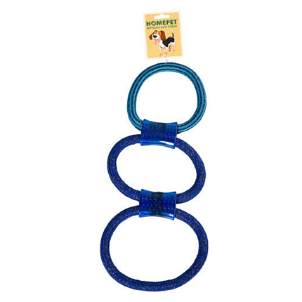 HOMEPET SEASIDE TPR 38 см игрушка для собак тяни-толкай из каната сине-голубой