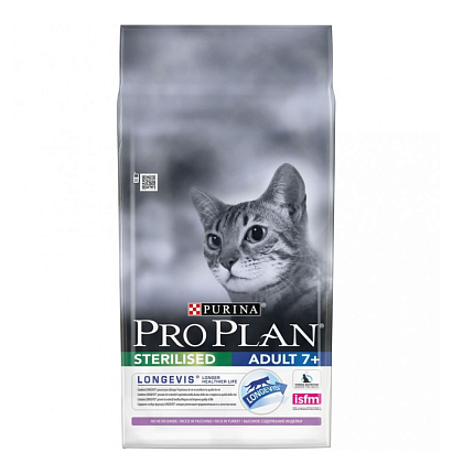 Pro Plan 7+ Sterilized для стерил. кошек старше 7 лет с индейкой 1.5кг