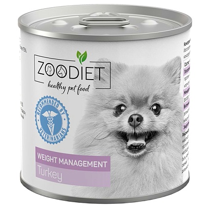 ZOODIET WEIGHT MANAGEMENT Turkey 240 г консервы для собак контроль веса индейка 1х12
