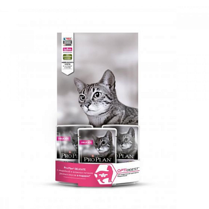 PRO PLAN "Delikate" с комплексом OPTIRENAL сухой 1,5 кг  для кошек с чувствительным пищеваре