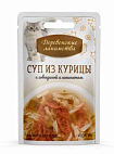 ДЕРЕВЕНСКИЕ ЛАКОМСТВА 35 г суп для кошек из курицы с говядиной и шпинатом 1х15