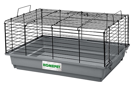 HOMEPET №1 58 см х 40 см х 30 см шаг прута 18 мм клетка для кроликов, хорьков и морских свинок серо-