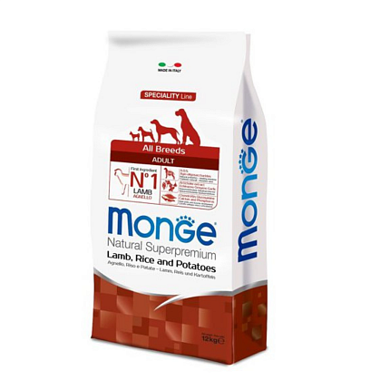 Monge Dog Speciality корм для собак всех пород ягненок с рисом и картофелем 2,5 кг (29056)