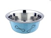 HOMEPET Color Косточки 0,45 л миска для домашних животных металлическая голубая