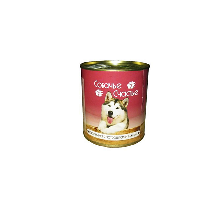 СОБАЧЬЕ СЧАСТЬЕ 750 г консервы для собак баранина с потрошками в желе 1х12