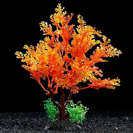 Растение искусственное аквариумное, 15 см, оранжевое   7524017