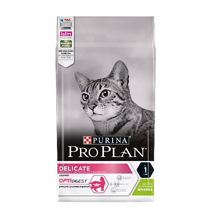 Pro Plan для кошек деликат с ягненком, 400 гр