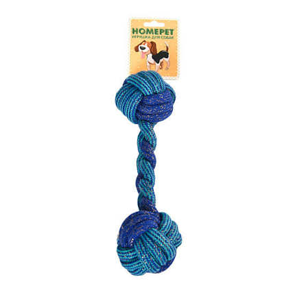 HOMEPET SEASIDE Ф 6 см х 25 см игрушка для собак гантель из каната сине-голубая