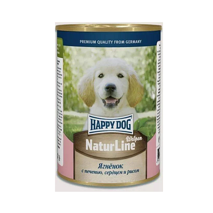 Happy Dog Natur Line Ягненок  с печенью, сердцем и рисом для щенков  (НФКЗ) - 0,41 кг