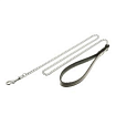 V.I.Pet Поводок-цепь серебро с кожаной ручкой  3ммх68 (длина 170см)