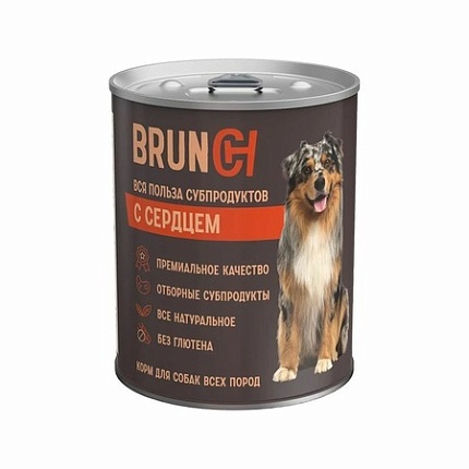 BRUNCH 340 г консервы премиум  для собак всех пород с рубцом 1х12