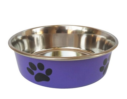 HOMEPET Heavy Лапки 0,9 л миска для домашних животных металлическая утяжеленная фиолетовая