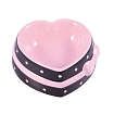 КерамикАрт 211260 Миска керамическая для собак и кошек Сердечко 250мл коричневая с розовым бантом *2