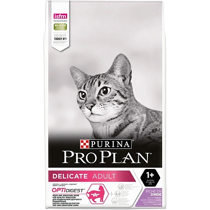 PRO PLAN "Delikate" с комплексом OPTIRENAL сухой 1,5 кг + 400 г для кошек с чувствительным пищеварен