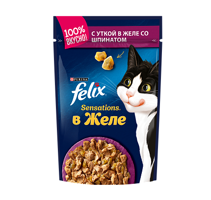 Felix Sensations 75 г пауч консервы для кошек, с говядиной в желе с томатами 1х26